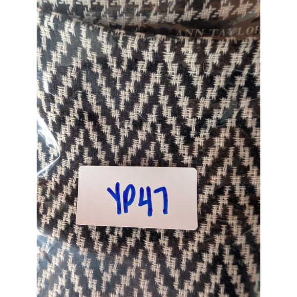 Ann Taylor Houndstooth Chevron Check Tweed Peplum Skirt 4P Preppy Academia Black - Picture 8 of 8